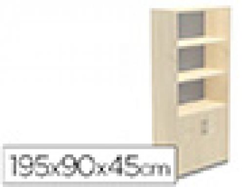 Armario rocada com tres estantes e dois portas inferiores serie store 195x90x45 cm acabamento aa01 faia/faia , Rocada , 150595 , 8427951062574